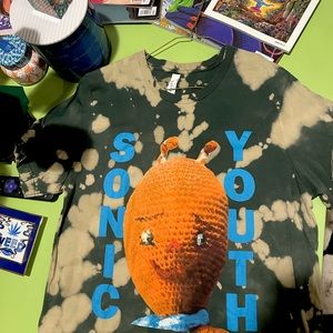 Sonic Youth bleach dyed T shirt.